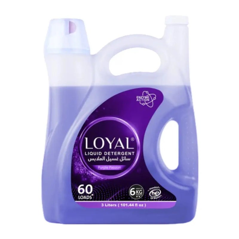 Loyal Enzyme Action Liquid Laundry Detergent With Purple Passion Fragrance For 60 Loads- 3Ltr