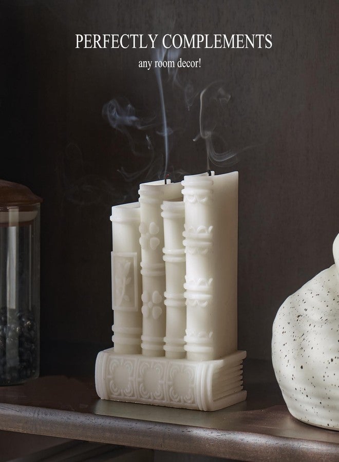NATCENSE Book Candle,Gifts for Book Lovers,Home Room Shelf Decor Idea,Handmade Soy Wax Candle for Home Decor for Living Room Bathroom (White) - Image 3