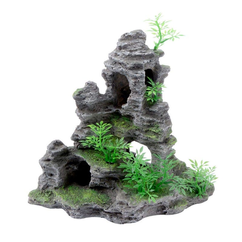Saim Mountain View Aquarium Ornament Fish Tank DecorationSmall Size