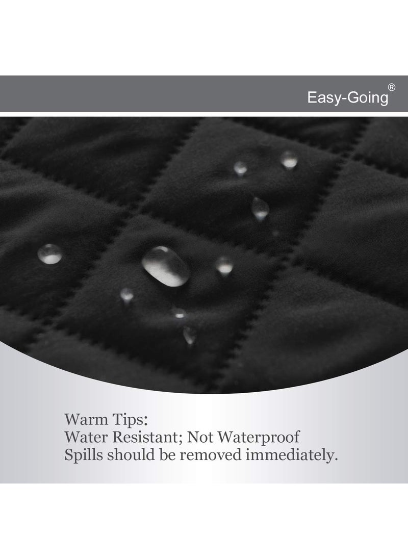 Easy-Going - Easy-Going Recliner Sofa Slipcover Reversible Sofa Cover Water Resistant Couch Cover Furniture Protector with Elastic Straps for Pets Kids Children Dog Cat (Recliner, Black/Beige) - Image 1