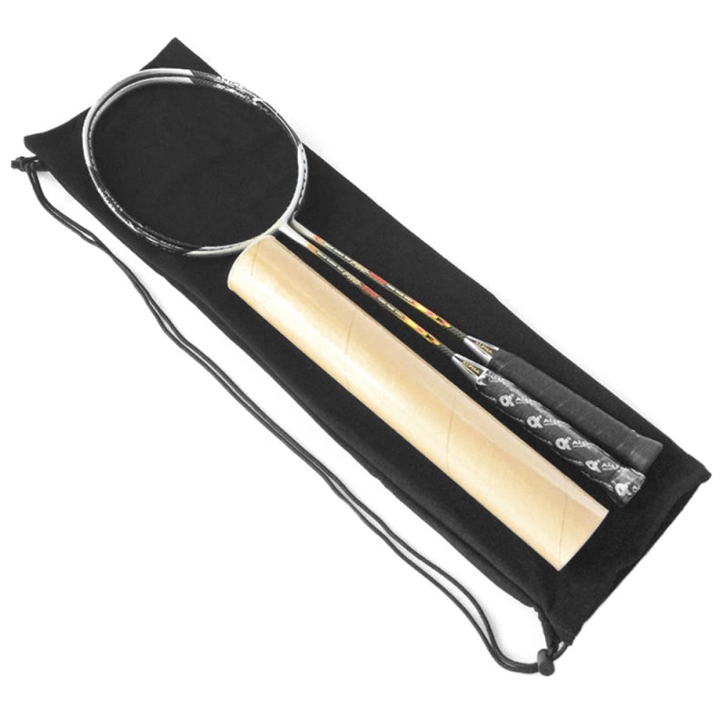Badminton Racquet Cover Bag Black Soft Fleece Fabric - Adjustable Strap Drawstring Closure Racquet Storage Bag for Badminton Players & Outdoor Sports - Image 5