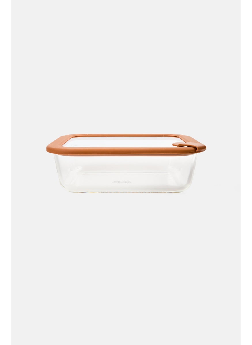 Catherine Malandrino Rectangle Glass Food Container With Vented Glasss Lid 1050 ml, Transparent  - Image 1