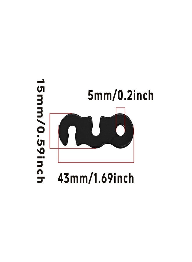 Runseaway 20Pcs Aluminum Alloy Guyline Tensioners, Black Triple Holes Rope Tighteners, Adjustable Tent Cord Adjusters for Camping, Hiking, Outdoor Activities - Image 2