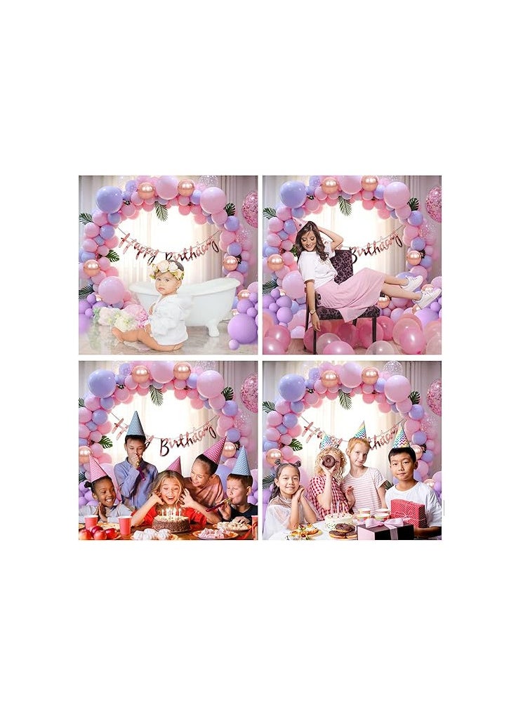 Party Propz Party Propz Birthday Decoration Items for Girls - 60 Pcs Balloons for Birthday Decorations | Birthday Decorations for Kids | Purple Birthday Decorations Kit | Bday Balloons Rose Gold, Purple, Pink  - Image 4