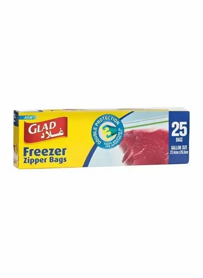 Glad Freezer Zipper Bags, 25 Pcs