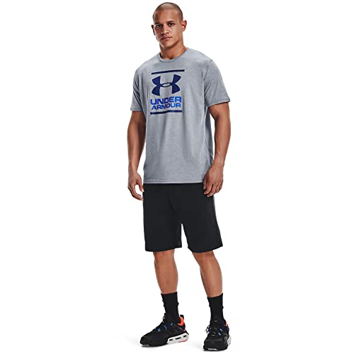 Under Armour Mens Global Foundation Short-Sleeve T-Shirt , Steel Light Heather (036)/American Blue , Small - Image 2