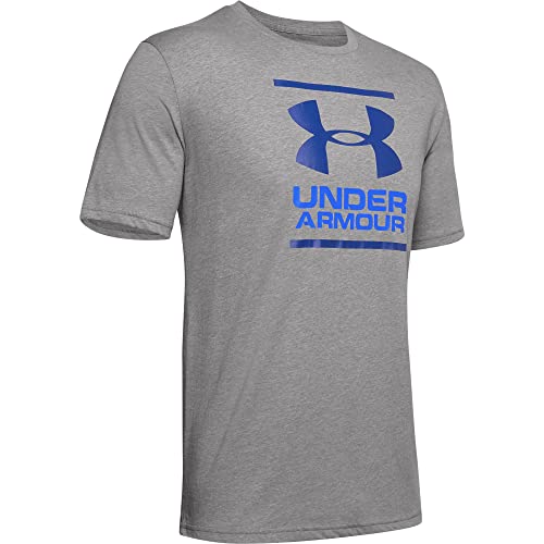 Under Armour Mens Global Foundation Short-Sleeve T-Shirt , Steel Light Heather (036)/American Blue , Small - Image 4
