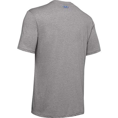 Under Armour Mens Global Foundation Short-Sleeve T-Shirt , Steel Light Heather (036)/American Blue , Small - Image 5