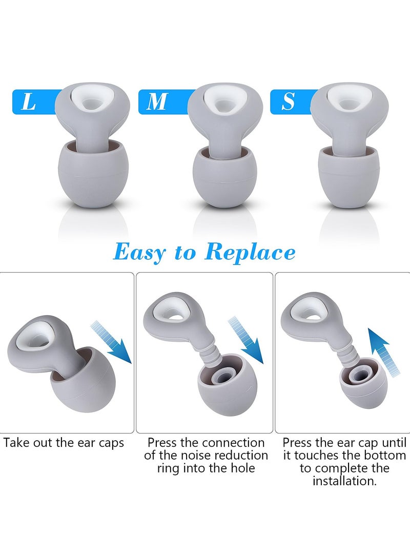 GNAFOTU Ear Plugs for Sleeping Noise Cancelling Reduction Ear Plugs for Concert Swimming Ear Plugs, Reusable Soft Silicone Ear Plugs for Kids Adults 6 Ear Tips in S/M/L Hearing Protection  - Image 2