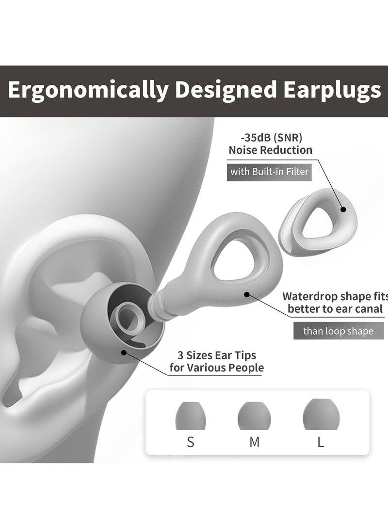 GNAFOTU Ear Plugs for Sleeping Noise Cancelling Reduction Ear Plugs for Concert Swimming Ear Plugs, Reusable Soft Silicone Ear Plugs for Kids Adults 6 Ear Tips in S/M/L Hearing Protection  - Image 4