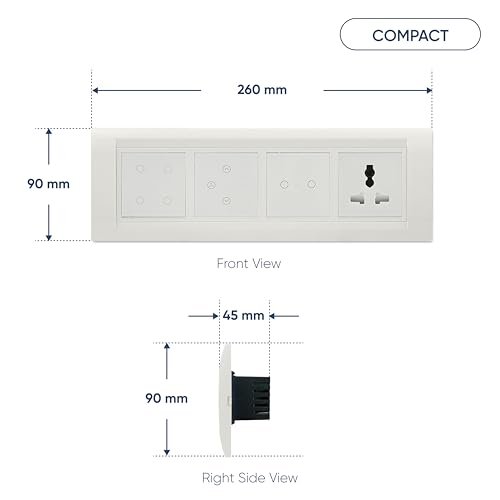 Aziot 8 Module Switch Board Plate | Smart 4 SW, 2 SW, Fan SW& Socket | WiFi & BLE | Google, Alexa & Siri (White) - Image 4