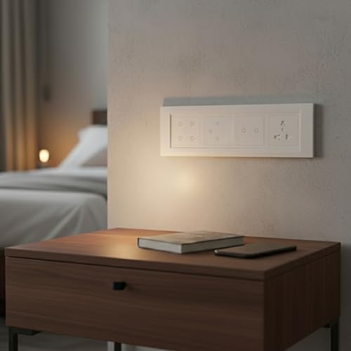 Aziot 8 Module Switch Board Plate | Smart 4 SW, 2 SW, Fan SW& Socket | WiFi & BLE | Google, Alexa & Siri (White) - Image 3