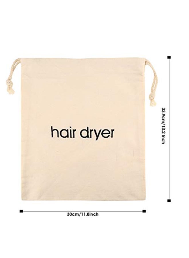 ERKXD 3 6 8 Pack Hair Dryer Bags Drawstring Bag Container Hairdryer Bag for travel bathroom 3 PCS White - Image 4
