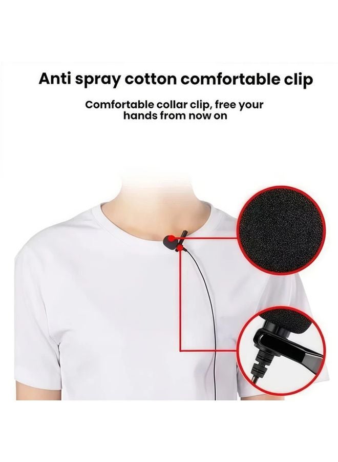 ميكروفون لافالير مكثف من النوع C، مع منفذ USB C و Lightning و 3.5 مم، للهواتف وأجهزة الكمبيوتر والأجهزة اللوحية - Image 5