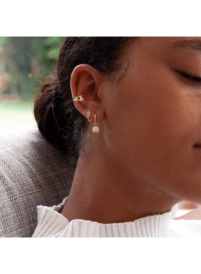 Mevecco Women Ear Cuff Earring Gold Non Pierced Ear Cartilage Clip on Wrap Hoop 14K Gold Filled Tiny Boho Beach Simple Minimalist Delicate Handmade Hypoallergenic Jewelry Gift-Sold as Single/Pair - Image 2