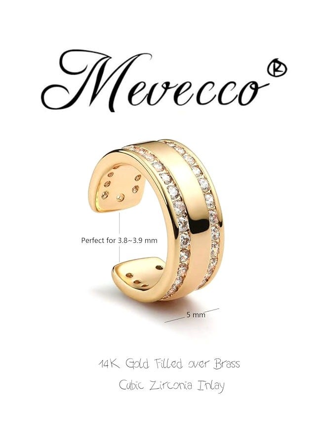 Mevecco Women Ear Cuff Earring Gold Non Pierced Ear Cartilage Clip on Wrap Hoop 14K Gold Filled Tiny Boho Beach Simple Minimalist Delicate Handmade Hypoallergenic Jewelry Gift-Sold as Single/Pair - Image 4