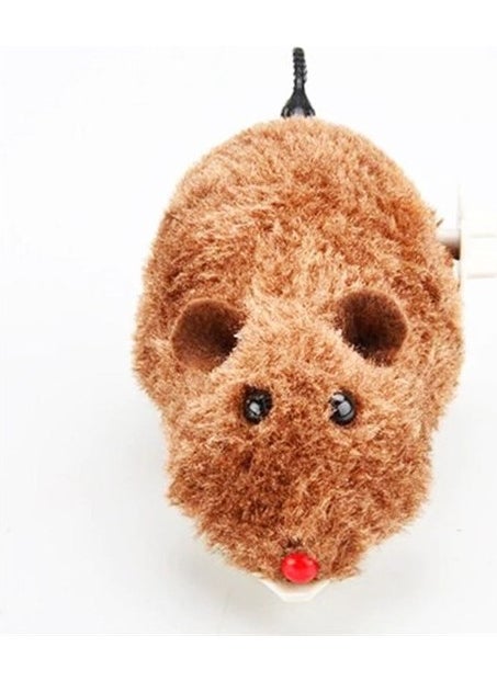 Buffer - ® Wind-Up Cat Training Toy Furry Plush Mouse Catching Interactive Cute Fun Toy - Image 1