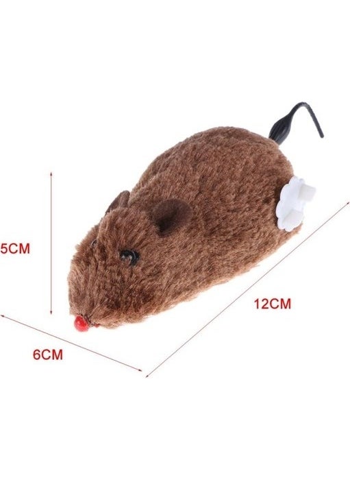 Buffer - ® Wind-Up Cat Training Toy Furry Plush Mouse Catching Interactive Cute Fun Toy - Image 1