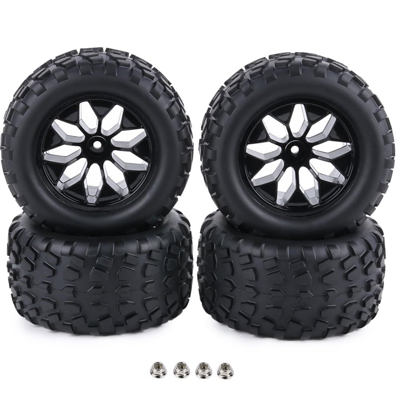 ZRRC Preglued 12mm Hex 110 Scale RC Truck Tires and Wheels 28 MT Tires for Traxxas Rustler Stampede 4x4 VXL 2WD Redcat Volcano EPX Pro S30 Blackout XTE Pro RIAARIO AMORIL 110 RC Monster Truck - Image 3