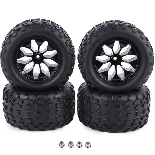 ZRRC Preglued 12mm Hex 110 Scale RC Truck Tires and Wheels 28 MT Tires for Traxxas Rustler Stampede 4x4 VXL 2WD Redcat Volcano EPX Pro S30 Blackout XTE Pro RIAARIO AMORIL 110 RC Monster Truck - Image 1