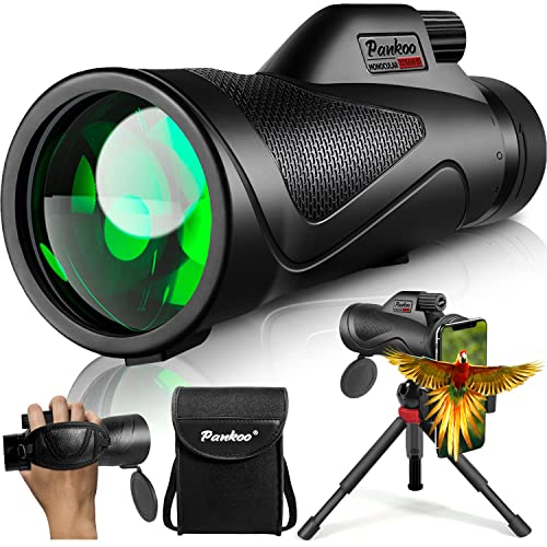 Pankoo 12x60 Monocular Telescope High Powered with Smartphone Adapter Tripod and Portable Bag, Larger Vision Monoculars for Adults with BAK4 Prism & FMC Lens, Suitable for Bird Watching Hiking Travel - Image 1