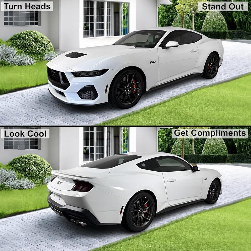 BOGAR TECH DESIGNS Full Headlight Taillight Tint Kit for Ford Mustang 2024-2025, Dark Smoke - Image 2