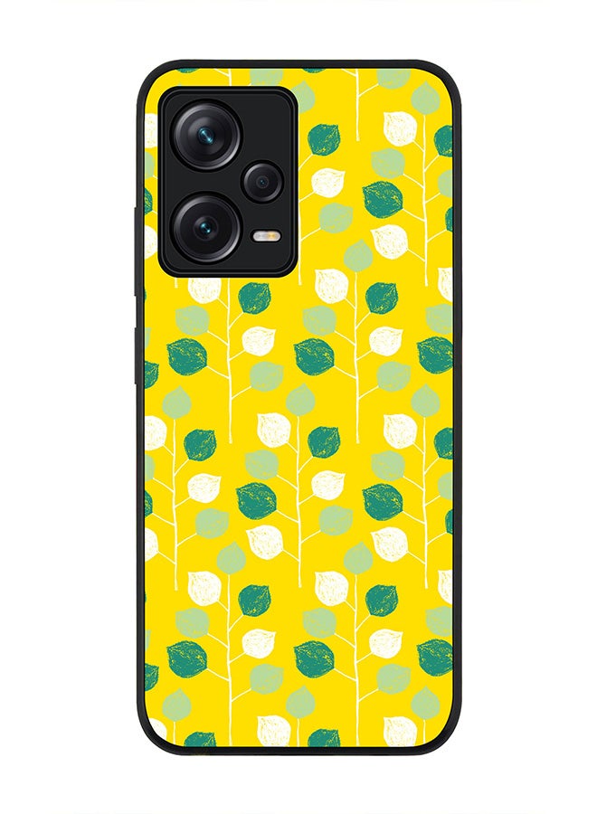 Stylizedd Rugged Black edge case for Redmi Note 12 Pro 5G Slim fit Soft Case Flexible Rubber Edges Anti Drop TPU Gel Thin Cover - Summer Leaves - Image 1