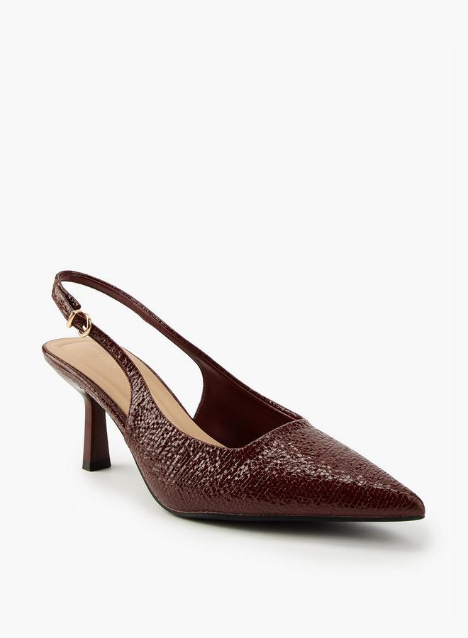فلورا بيلا من شو إكسبرس أحذية مدببة بكعب عريض بنقوش بارزة - Image 3