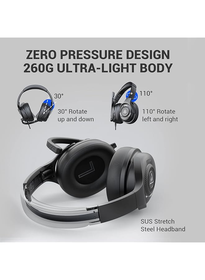 EKSA E4 Aircomfy Headsets With Microphone Noise Cancelling Over Ear Pc Headphones Crystal Clear Surround Sound 263G Ultra Lightweight 3.5Mm Wired Computer Headset For Laptop/Ps4/Ps5/Xbox/Switch - Image 5