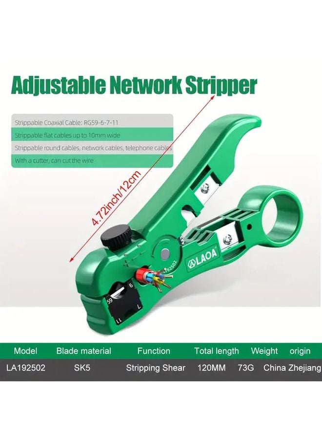 LA192502 كماشة تجريد كابلات الشبكة المحترفة قابلة للتعديل متعددة الوظائف أداة يدوية شفرة SK5 - Image 4