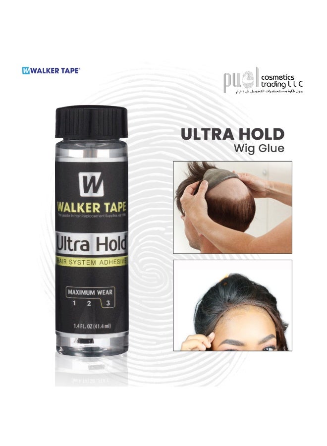 Walker Tape لاصق سائل فائق الثبات لأنظمة الشعر – 1.4 أونصة سائلة لاصق بالفرشاة – لاصق شعر قوي طويل الثبات – مقاوم للماء، يجف بشكل شفاف، لاصق آمن للبشرة لباروكات الدانتيل، والتوبيهات، والإضافات - Image 5