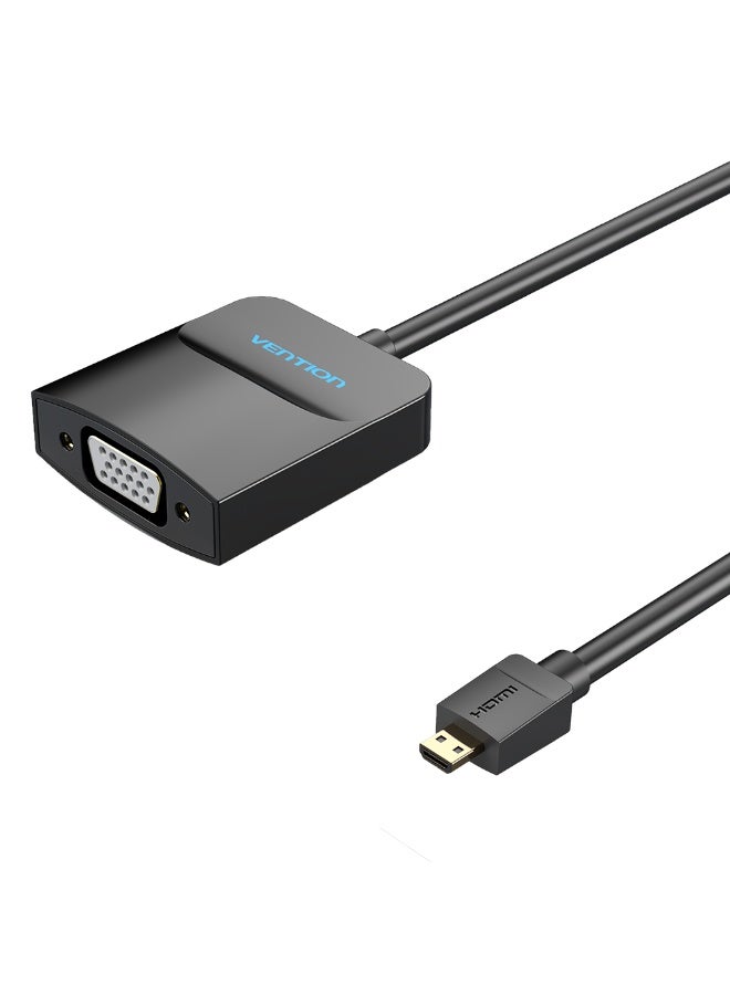 VENTION Micro HDMI to VGA Converter with Female Micro USB and Audio Port  0.15M Black Model # AGBBB - Image 1
