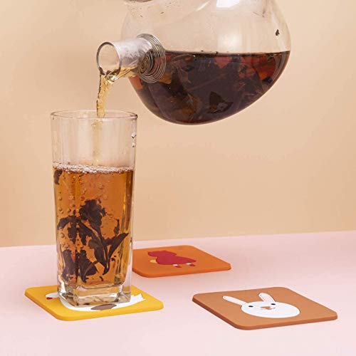 KPNG Silicone Coasters for Drinks Kids,, Non-Slip Soft Silicone Material Table Coasters for Housewarming, Kitchen, Drink Coaster (Pack of 6, Small 9 x 9 x 0.8 cm) - Image 5