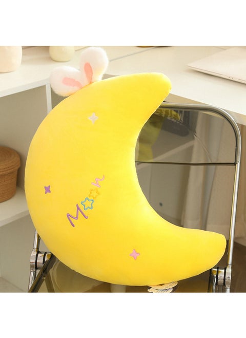 Super Cute Soft Stars Moon Clouds Plush Pendant Retractable Rope Backpack Pendant Rainbow Rabbit Keychain-Specifications:Moon Pillow-Color:45cm/570g