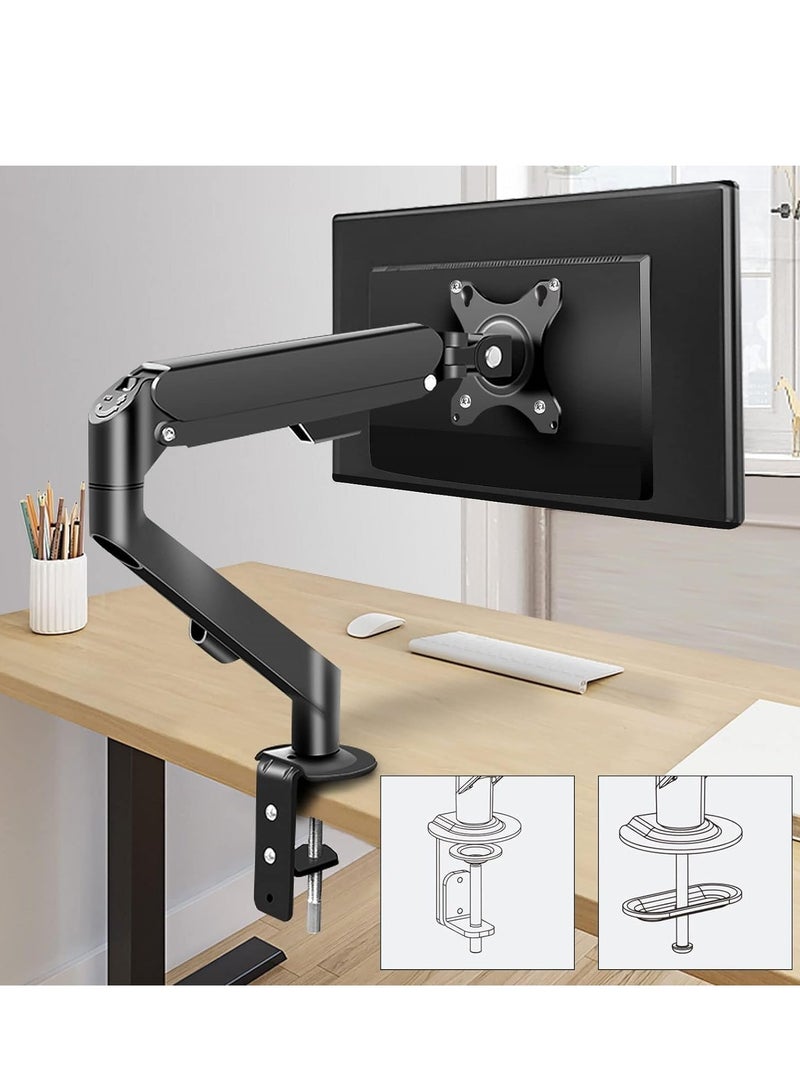 MIXDE Monitor Desk Mount Single Arm Stand, Full Motion Monitor Arm with Gas Spring for 17-30 Inch Computer Monitor  - Image 2