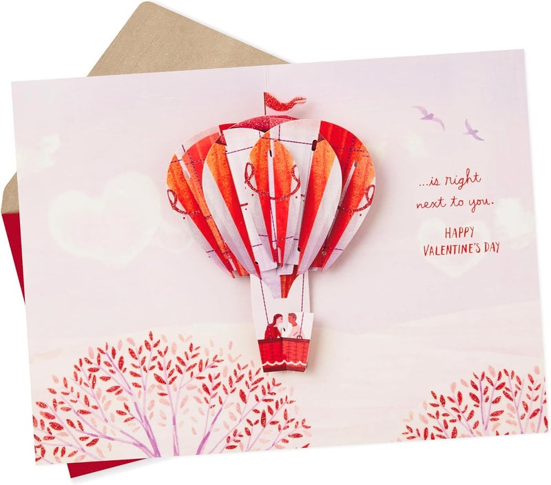 Hallmark Paper Wonder Valentine's Day Pop Up Card - Hot Air Balloon Design - Image 2