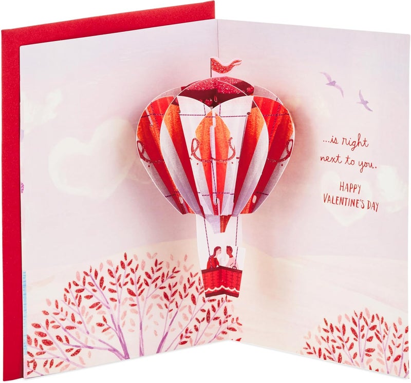 Hallmark Paper Wonder Valentine's Day Pop Up Card - Hot Air Balloon Design - Image 1