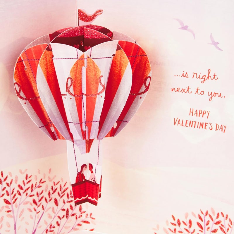 Hallmark Paper Wonder Valentine's Day Pop Up Card - Hot Air Balloon Design - Image 5