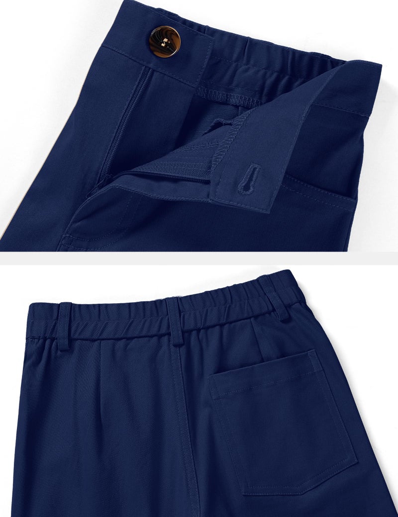 KEREDA Girls School Uniform Slim Fit Pants with Pockets, Elastic Waist, School Skinny Pants for Teen Girls Clothes 12-13 Years Navy - Image 5