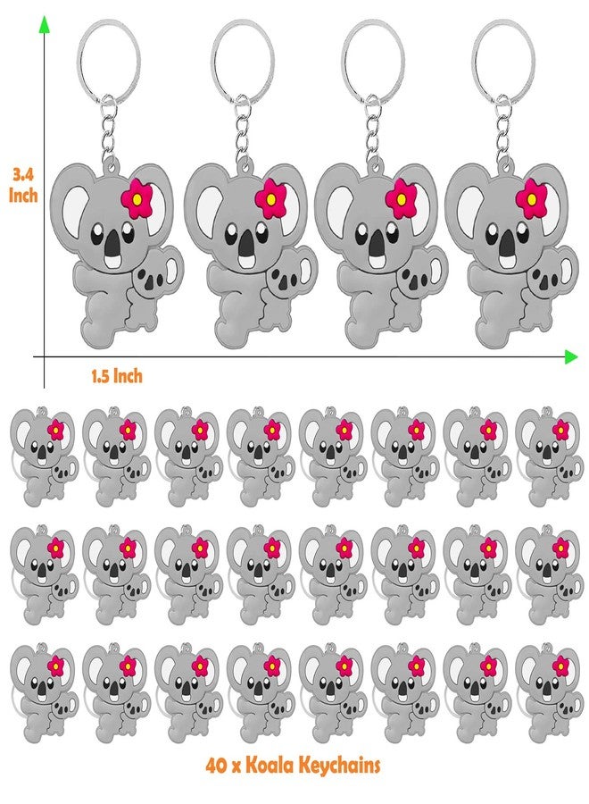 CiciBear 40 Pack Koala Keychains Party Decoration for Koala Themed Party, Animal Lover, Kids Birthday, Baby Shower - Image 2