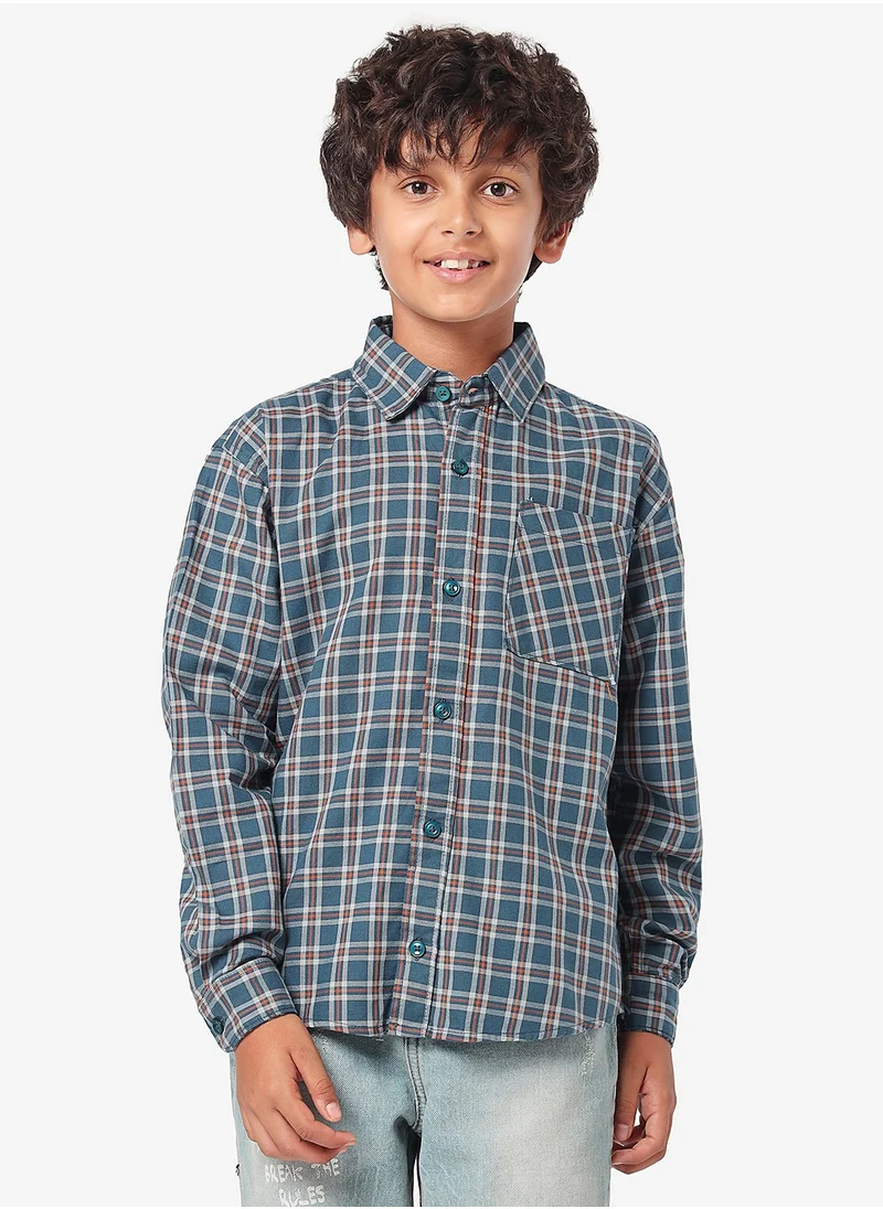 ليلك Boys Checkered Shirt