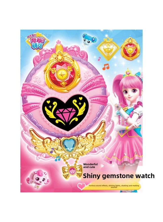 Shining Gemstone Watch, One Piece, Wonderful, Cute, Cute, Heart, Cute, Play House Toy, Female Set, Shiny Gemstone-Color:Shiny Gemstone Watch [gift Box Packaging]  - Image 4