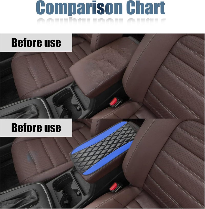 Vrasly Universal Leather Car Center Console Cover - Blue - Image 5