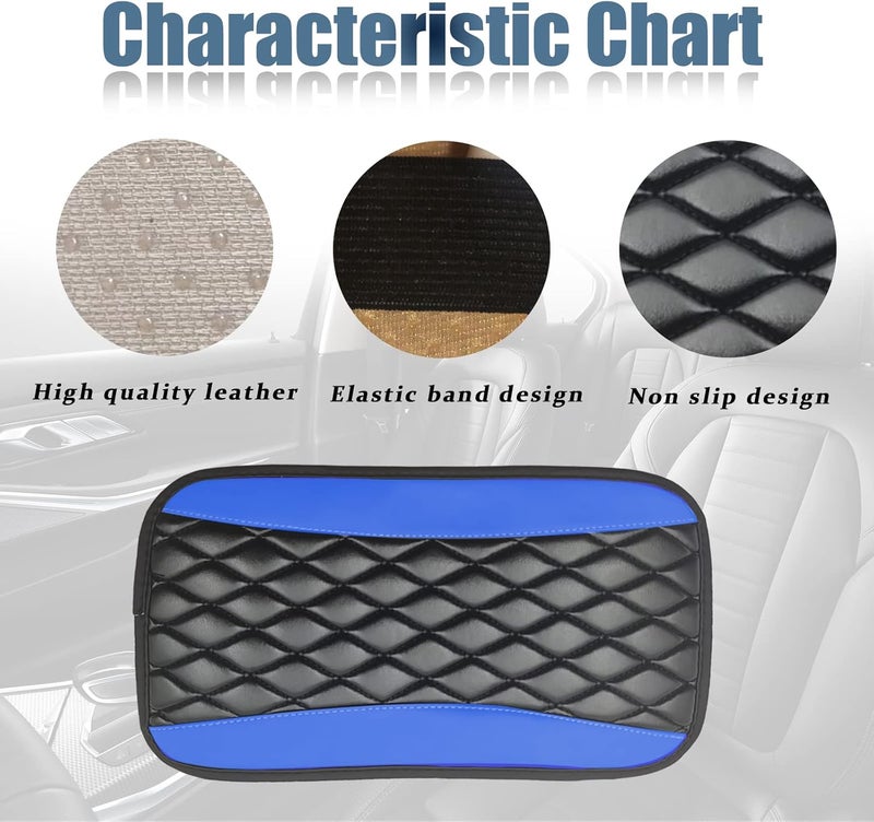 Vrasly Universal Leather Car Center Console Cover - Blue - Image 4