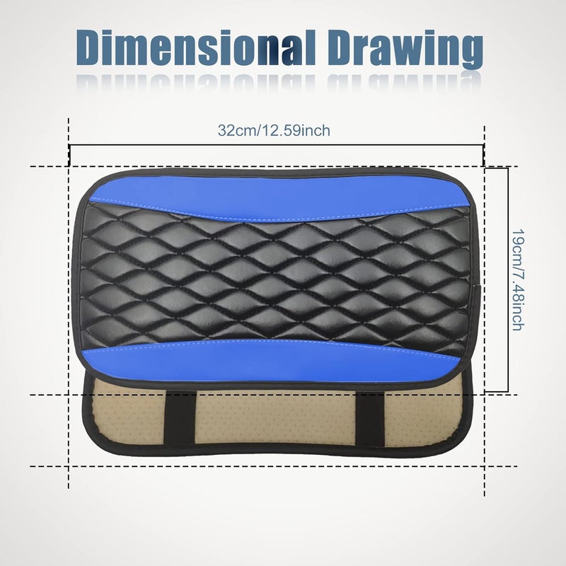 Vrasly Universal Leather Car Center Console Cover - Blue - Image 2