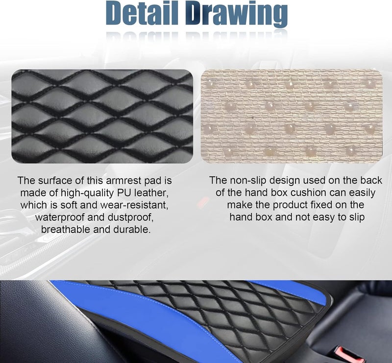 Vrasly Universal Leather Car Center Console Cover - Blue - Image 3