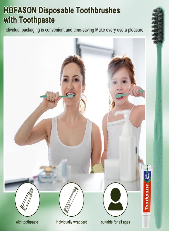 HOFASON Disposable Toothbrushes with Toothpaste 200 Pack, Travel Bulk Toothbrush Toothpaste Set, Individually Wrapped Travel Size Tooth Brush Paste Kit for Homeless Shelter Donation Church Hotel - Image 5