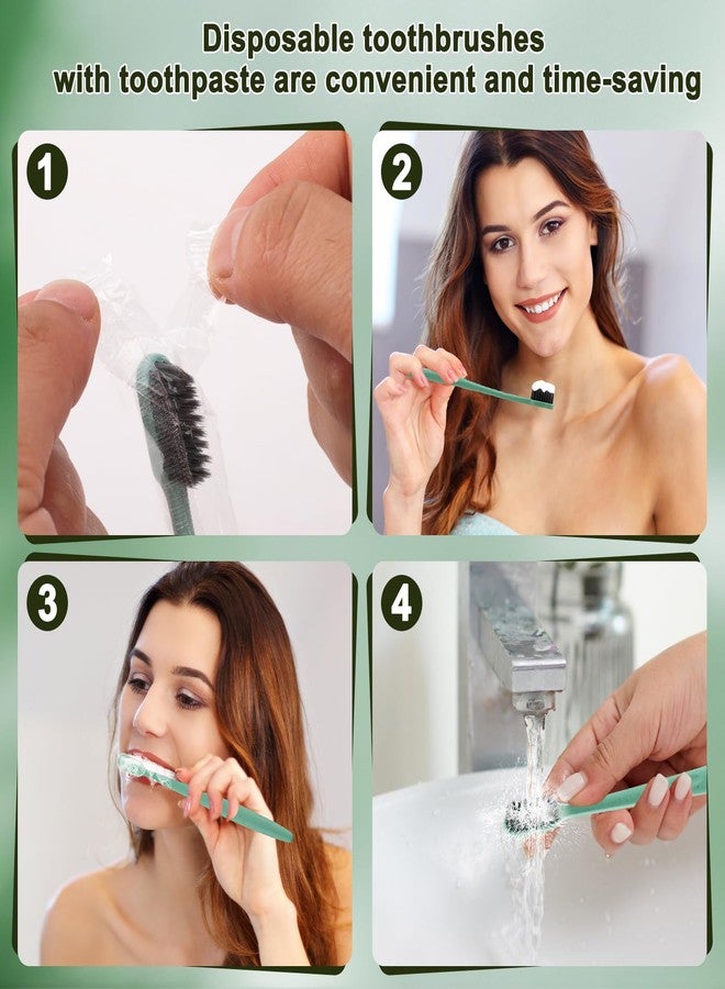 HOFASON Disposable Toothbrushes with Toothpaste 200 Pack, Travel Bulk Toothbrush Toothpaste Set, Individually Wrapped Travel Size Tooth Brush Paste Kit for Homeless Shelter Donation Church Hotel - Image 3