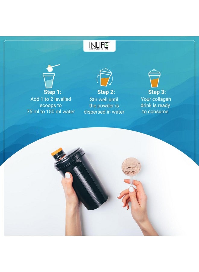 INLIFE Japanese Marine Collagen | Fish Collagen Powder with Biotin, Hyaluronic Acid, Vitamin C & Glucosamine | Clinically Proven for Skin & Hair (Orange, 200g) - Image 5