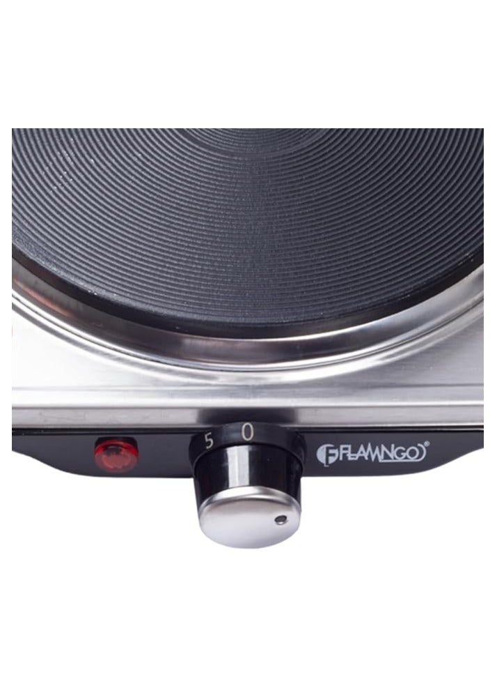 Electric heater, 1 burner, with non-stick coating and overheat protection, 1500 watts